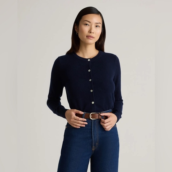 Quince Sweaters - NWT! Quince | Mongolian Cashmere Cardigan Sweater | True Navy | S